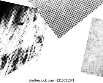 Grunge Urban textures set. Tres texturas vectoriales.Grano de tensión superpuesta de polvo,Sencillamente Colocar texturas sobre cualquier objeto para crear efecto ondulado .abstracto,salpicado , sucio, textura para su diseño. 