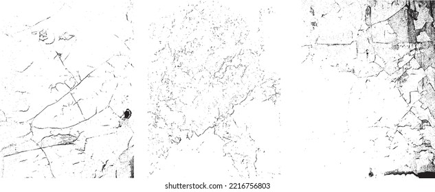 Grunge Urban textures set. Three vector textures.Dust Overlay Distress Grain ,Simply Place textures over any Object to Create grungy Effect .abstract,splattered , dirty, texture for your design. 