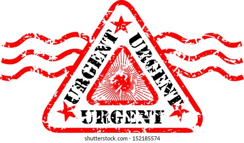 Grunge urgent rubber stamp, vector illustration 