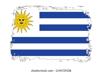 Grunge Uruguay flag.flag of Uruguay,banner vector illustration. Vector illustration eps10.