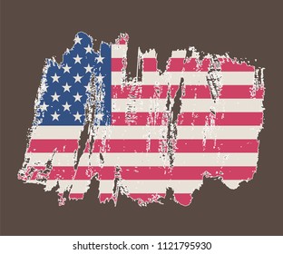 Grunge USA flag. American flag.Vector illustration.