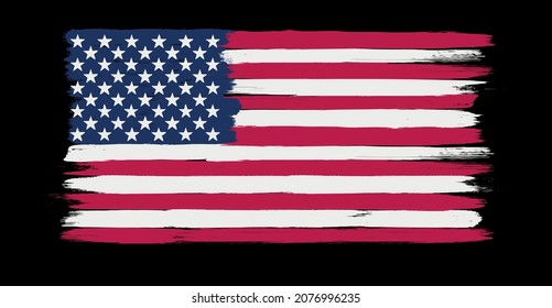 Grunge USA flag. American flag with grunge texture. Vector illustration.