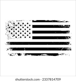 Grunge USA flag. American flag with grunge texture. Vector 