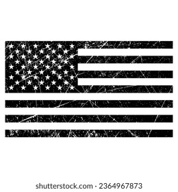 Grunge USA flag American flag with grunge texture Vector