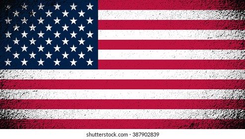 Grunge USA flag. American flag with grunge texture. 