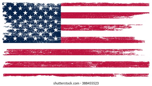 Grunge USA flag. American flag with grunge texture. Vector flag of USA.