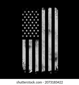 Grunge usa flag black and white wallpaper on black background vector stock illustration