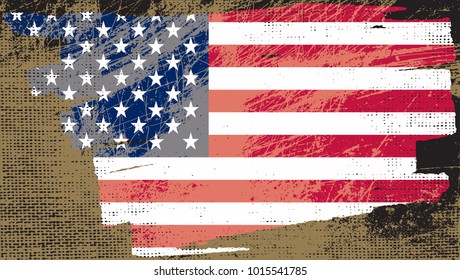 Grunge USA flag.Old dirty flag of America.