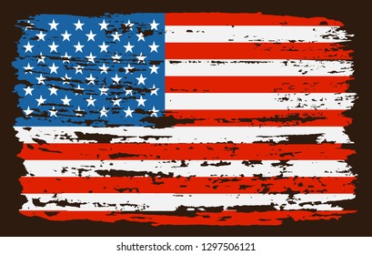 Grunge USA Flag.Old Dirty American Flag.