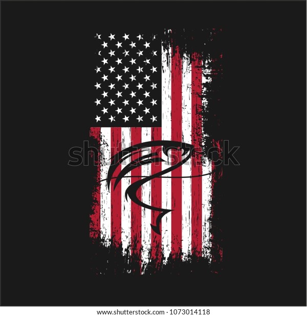 Download Grunge Usa Flag Fishing Vector Shirt Stock Vector (Royalty ...