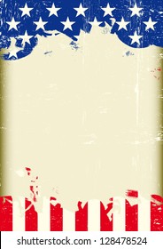 Grunge USA flag. A poster with a large scratched frame and a grunge us flag for your publicity.