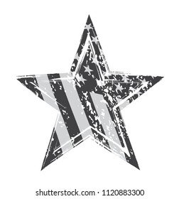 Grunge USA flag in star shape