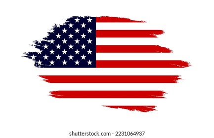 Grunge USA Flag. United States Flag with Grunge Texture. Vector illustration