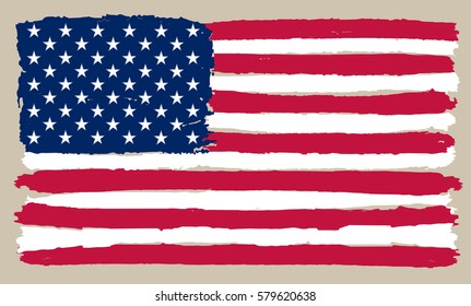 Grunge USA flag. Vector American flag.