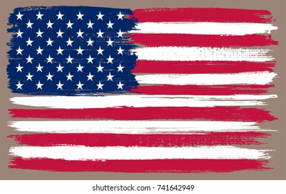 Grunge USA Flag. Vector American Flag.