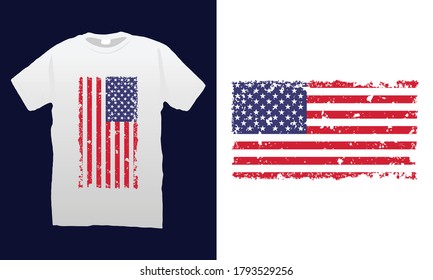 Grunge USA flag vector. Can be use t-shirt, mug, pillow, cap etc.