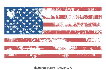 Grunge USA Flag. Vector illustration on white background