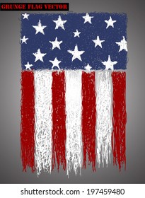 Grunge USA flag. vector illustration.