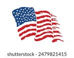 Grunge USA flag. Vintage American flag. Vector design.