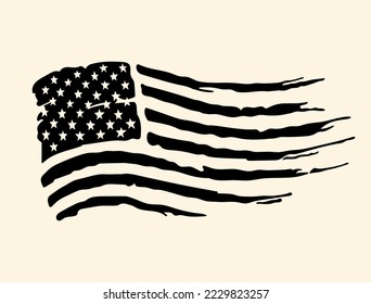 Grunge USA flag. Vintage American flag. Vector design.