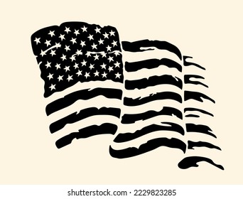 Grunge USA flag. Vintage American flag. Vector design.