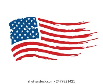 Bandera Grunge USA. Bandera estadounidense de Antiguas. Diseño de Vector.