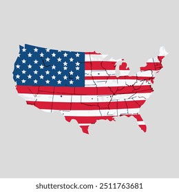 Bandera de Grunge USA. Bandera estadounidense de Antiguas. Diseño de Vector. Una ilustración vibrante de la bandera americana, ideal para temas patrióticos y celebraciones