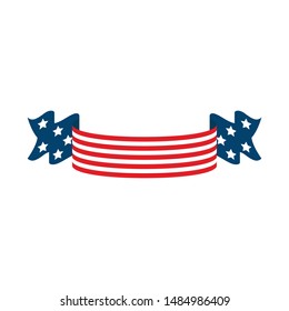 Grunge USA flag with white stars, red and blue stripes. American flag with cool grunge texture. Vector flag of USA in red blue white colores.