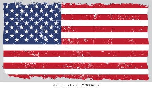 Grunge USA flag.American flag with grunge texture.Vector template.