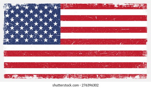 Grunge USA flag.American flag with grunge texture.Vector illustration.
