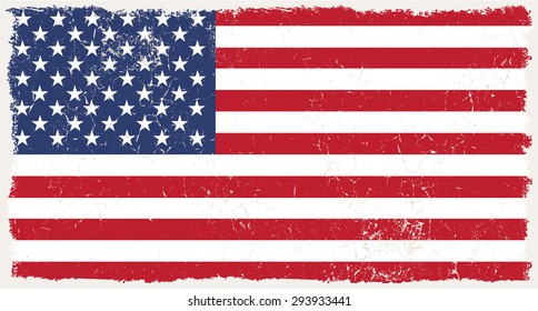 Grunge USA flag.American flag with grunge texture.Vector template.