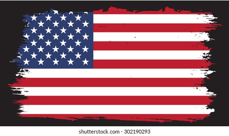 Grunge USA flag.American flag with grunge texture.Vector template.