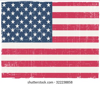 Grunge la bandera de EE.UU. con la textura grunge.Plantilla vectorial.