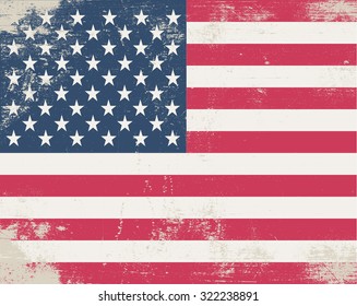 Grunge USA flag.American flag with grunge texture.Vector template.