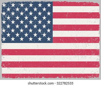 Grunge USA flag.American flag with grunge texture.Vector illustration.