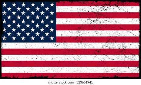 Grunge USA flag.American flag with grunge texture.Vector template.