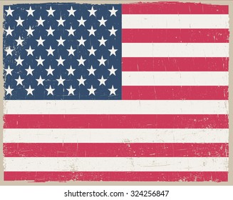 Grunge USA flag.American flag with grunge texture.Vector illustration.