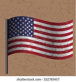 Grunge USA flag.American flag with grunge texture.Vector template.