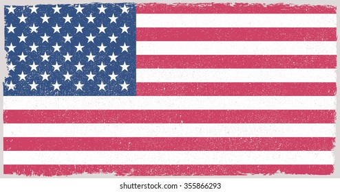 Grunge USA flag.American flag with grunge texture.Vector template.