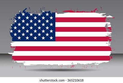 Grunge USA flag.American flag with grunge texture.Vector illustration.