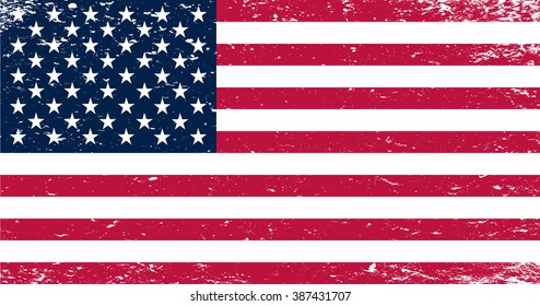 Grunge USA flag.American flag with grunge texture.Vector flag of USA.
