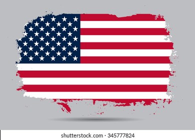Grunge USA flag.American flag vector template.