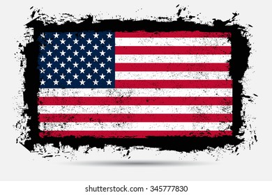 Grunge USA flag.American flag vector template.