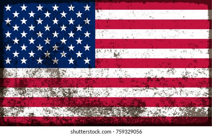 Grunge USA flag.American flag vector template.