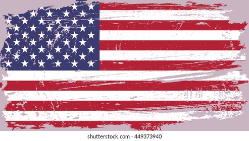 Grunge USA flag.American flag.Vector.