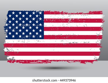 Grunge USA flag.American flag.Vector.