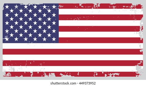 Grunge USA flag.American flag.Vector.