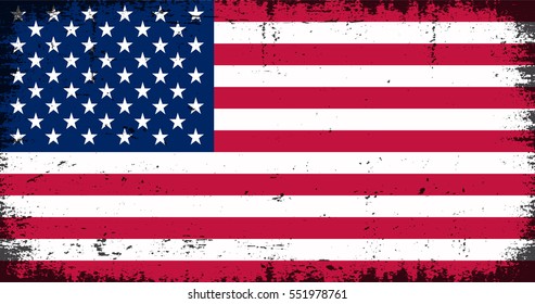 Grunge USA flag.American flag.Vector.