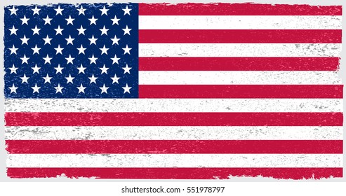 Grunge USA flag.American flag.Vector.