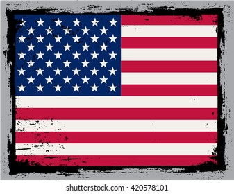 Grunge USA Flag.American Grunge Flag.Vector USA Flag.